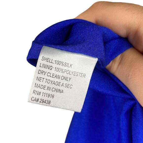 Yumi Kim Jayne Blue Floral Silk Faux Wrap Dress SZ XS - Picture 11 of 11